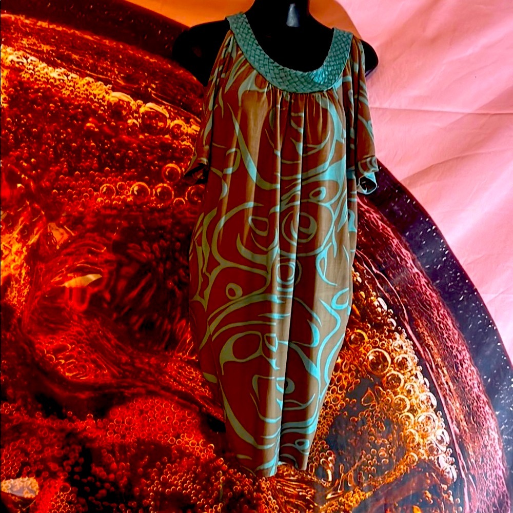 Doki-Geki Women’s mini dress Elegant Teal and Gray Dress